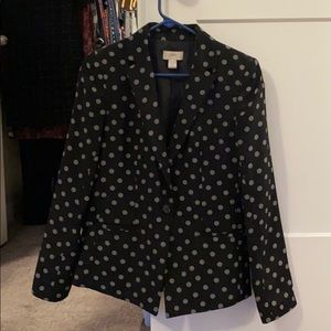 Black/grey polka dot blazer